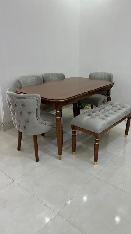 نهارخوری6نفره نیمکتی مدل نیوچستر لمسه
