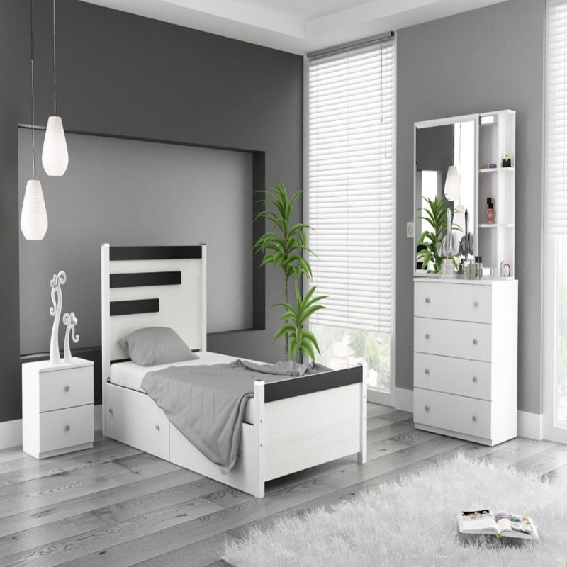 تخت خواب یک نفره مدل T02 سایز 90x200 سانتی متر