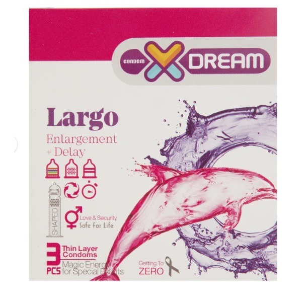 کاندوم ایکس دریم مدل LARGO بسته 3 عددی
