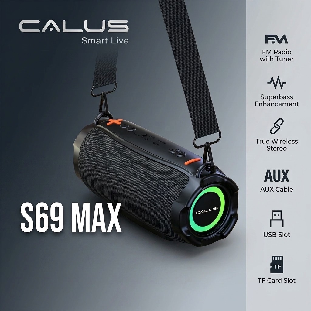 اسپیکر بلوتوثی ضد آب و با کیفیت CALUS مدل S69 MAX