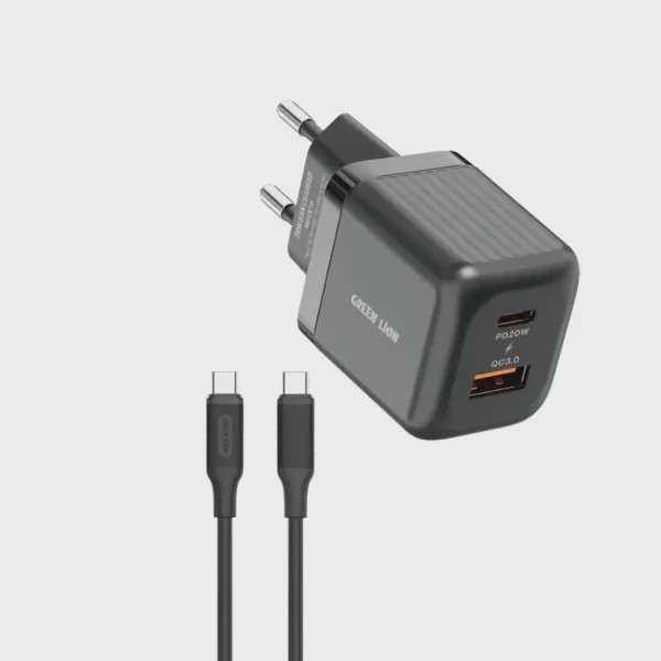 شارژر دیواری 20 وات GaN فست شارژ گرین لاین مدل GNWPQEUCTCBK