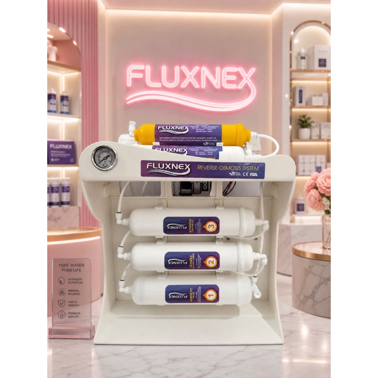 دستگاه تصفیه آب Fluxnex سیستم اسمز معکوس 6 مرحله ای