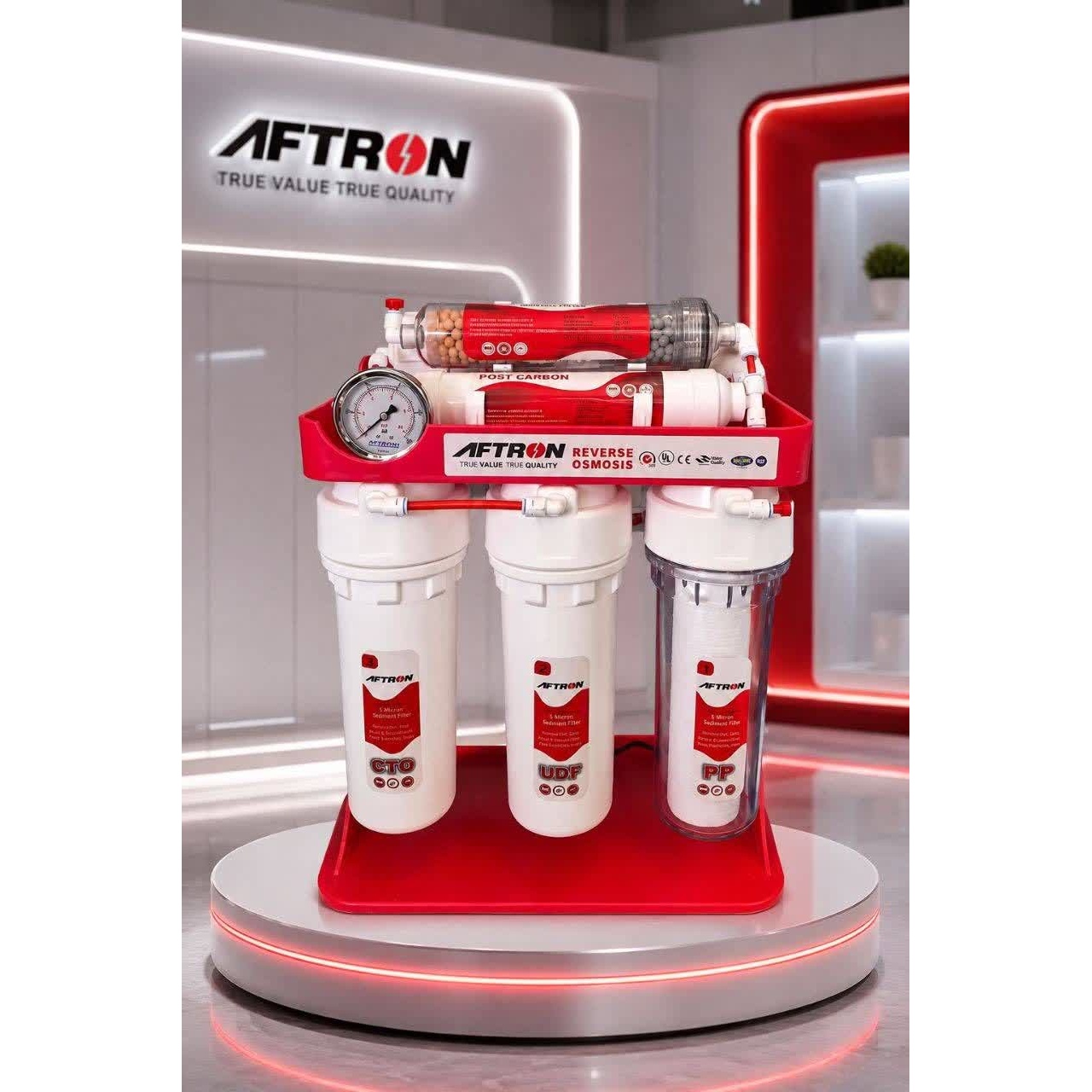 تصفیه آب 6 مرحله ای افترون (AFTRON)؛ شاسی ضدزنگ و کیفیت تایوان در آبی ناب