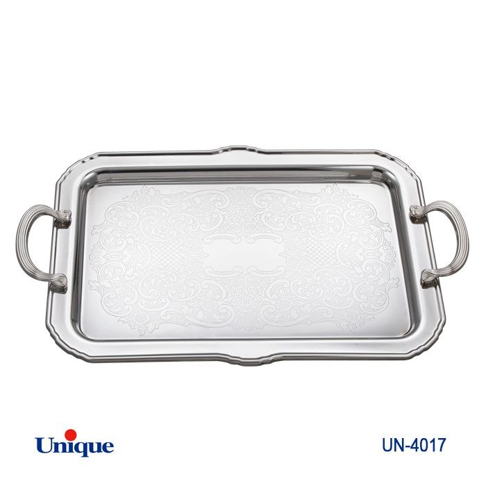 سینی استیل یک میل یونیک Unique بدون پایه بزرگ کد UN-4017