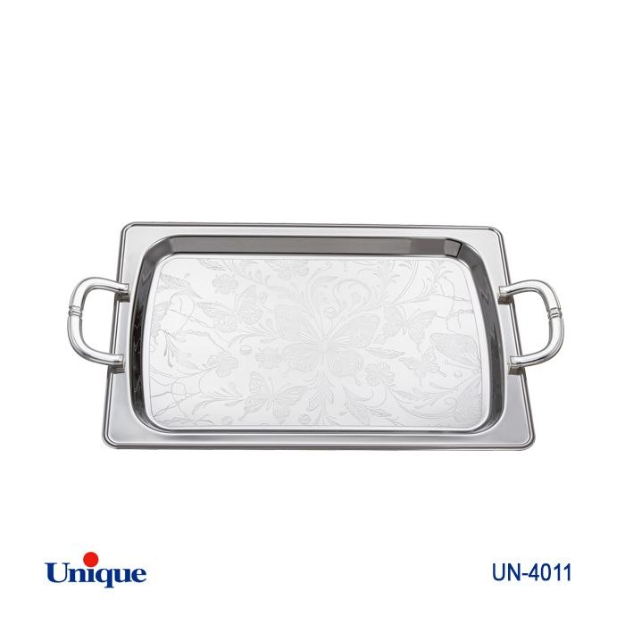 سینی استیل یک میل یونیک Unique بدون پایه کوچک کد UN-4011
