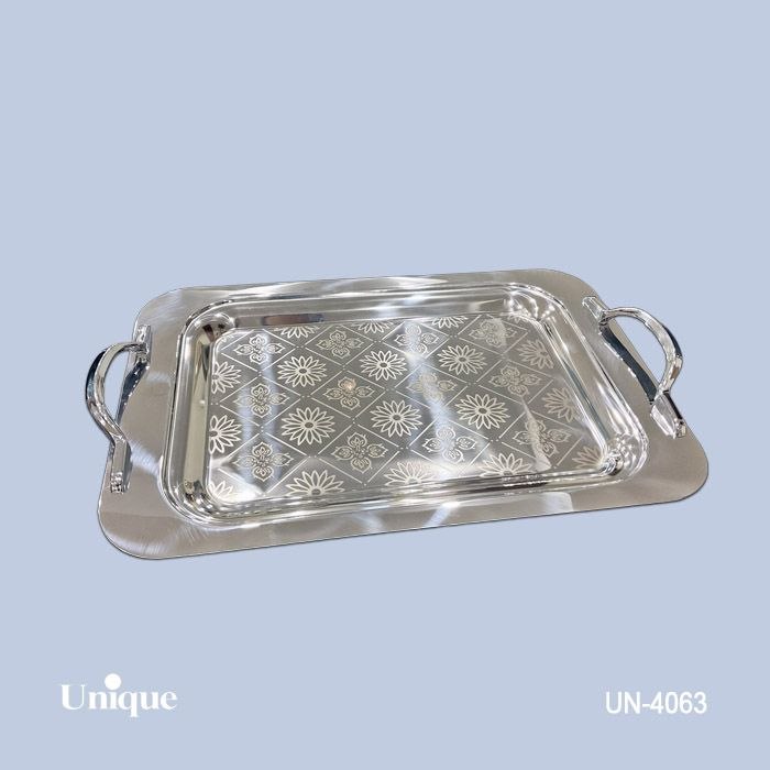 سینی براق استیل یونیک Unique بدون پایه بزرگ کد UN-4063