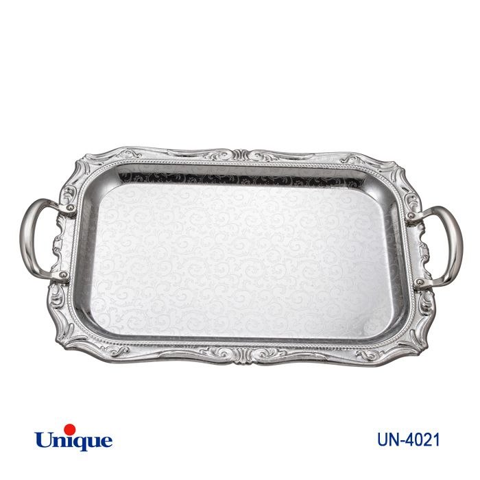 سینی استیل یک میل یونیک Unique بدون پایه بزرگ کد UN-4021