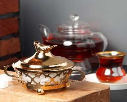 قندان فلزی کوچک برنز آسا طرح شاخه ای کد 2190-3-B