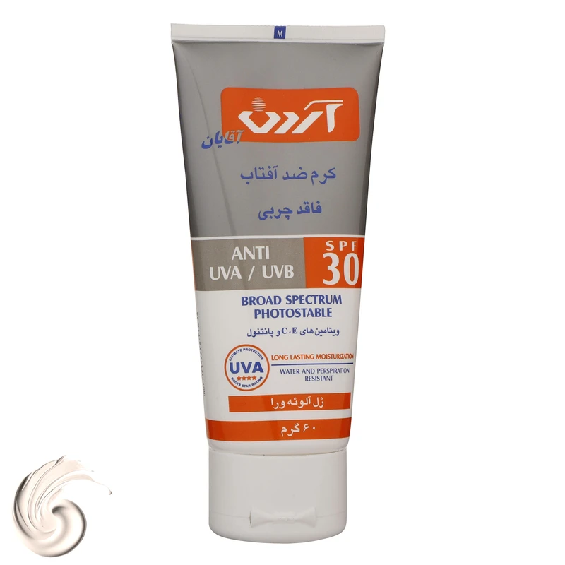 کرم ضد آفتاب آقایان آردن SPF30 فاقد چربی و بیرنگ 60 گرم