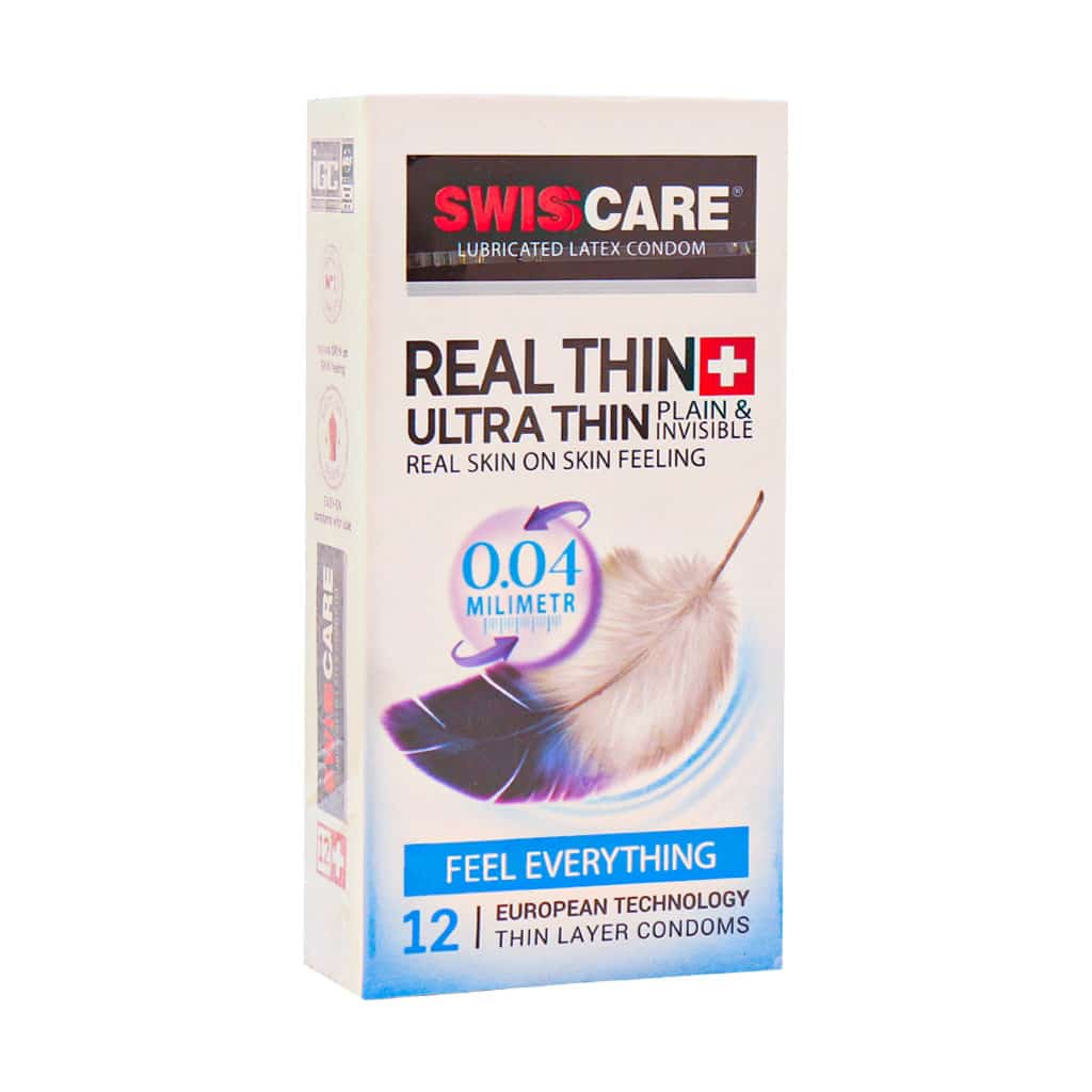 کاندوم بسیار نازک سوئیس کر مدل Real Thin Ultra Thin (بسته 12 عددی)