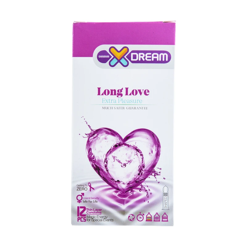 کاندوم لذت طولانی ایکس دریم مدل Long Love بسته 12 عددی