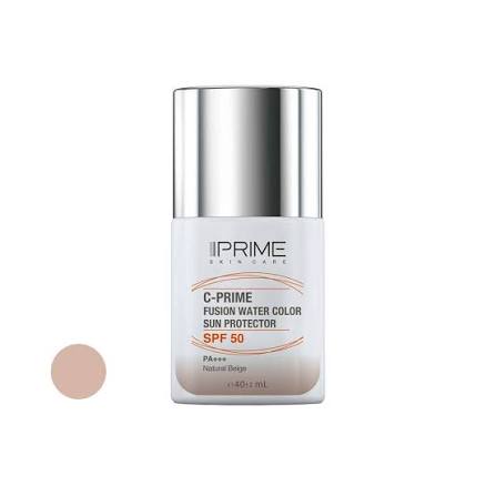 فلوئید ضد آفتاب رنگی پرایم حاوی ویتامین سی فیوژن واتر بژ روشن، SPF 50