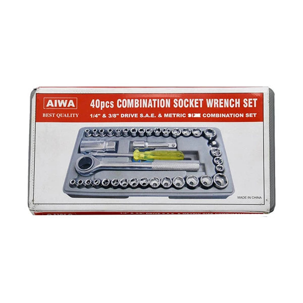 آچار بکس و دسته بکس آیوا مدل as-12580 مجموعه 40 عددی