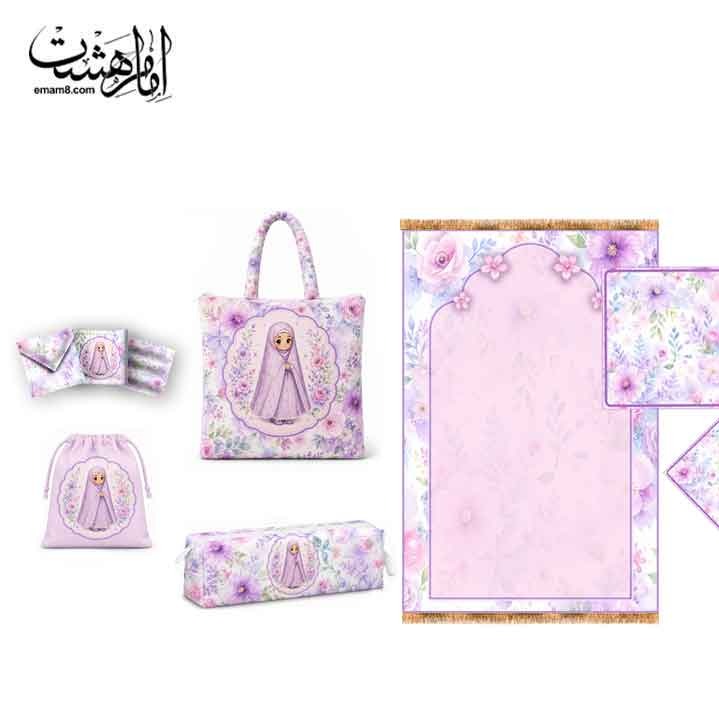 ست هفت تکه جشن تکلیف طرح گل یاسی کد 31133 سایز 6X9