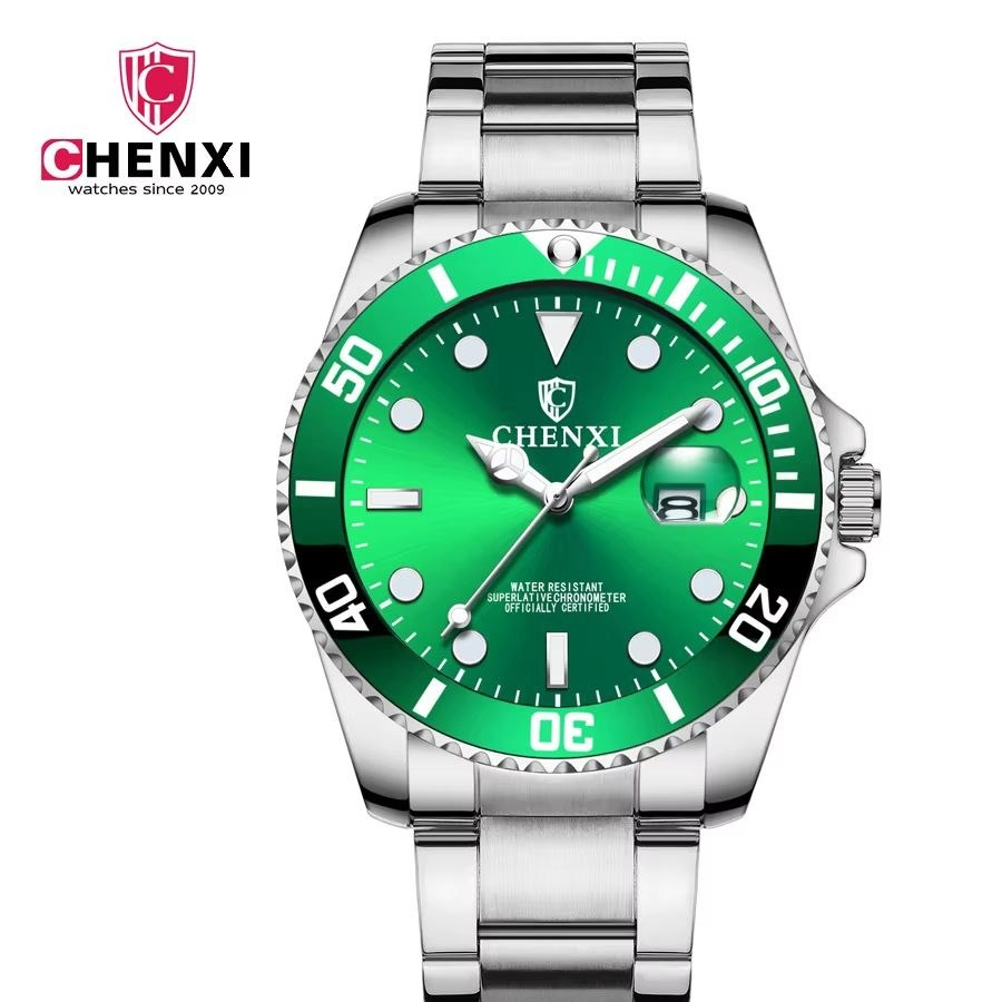 ساعت مچی مردانه چنکسی مدل CHENXI 085 نقره ای سبز