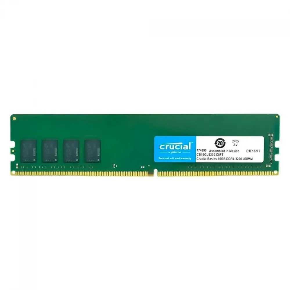 رم RAM کامپیوتر DDR4 کروشیال Crucial فرکانس 3200MHz تایمینگ CL22 حافظه 16GB کاملا نو و پلمپ - از ابتدا بدون گارانتی بوده
