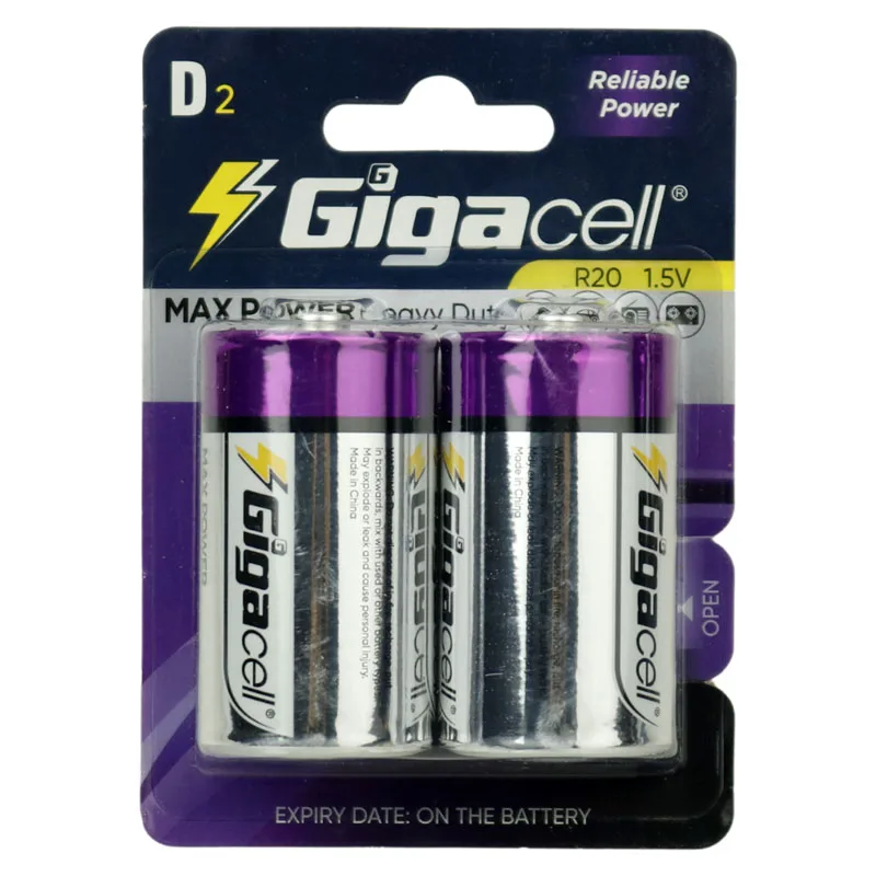 بسته 6 عددی باتری دوتایی بزرگ Gigacell Max Power R20 1.5V D