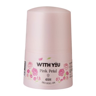 مام رول ضد تعریق ویت یو مدل Pink Petal حجم 50 میلی لیتر With You Pink Petal Deo Roll On 50ml