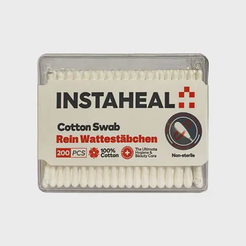 گوش پاککن 200 عددی اینستاهیل instaheal cotton swab rein wattestabchen 200pcs