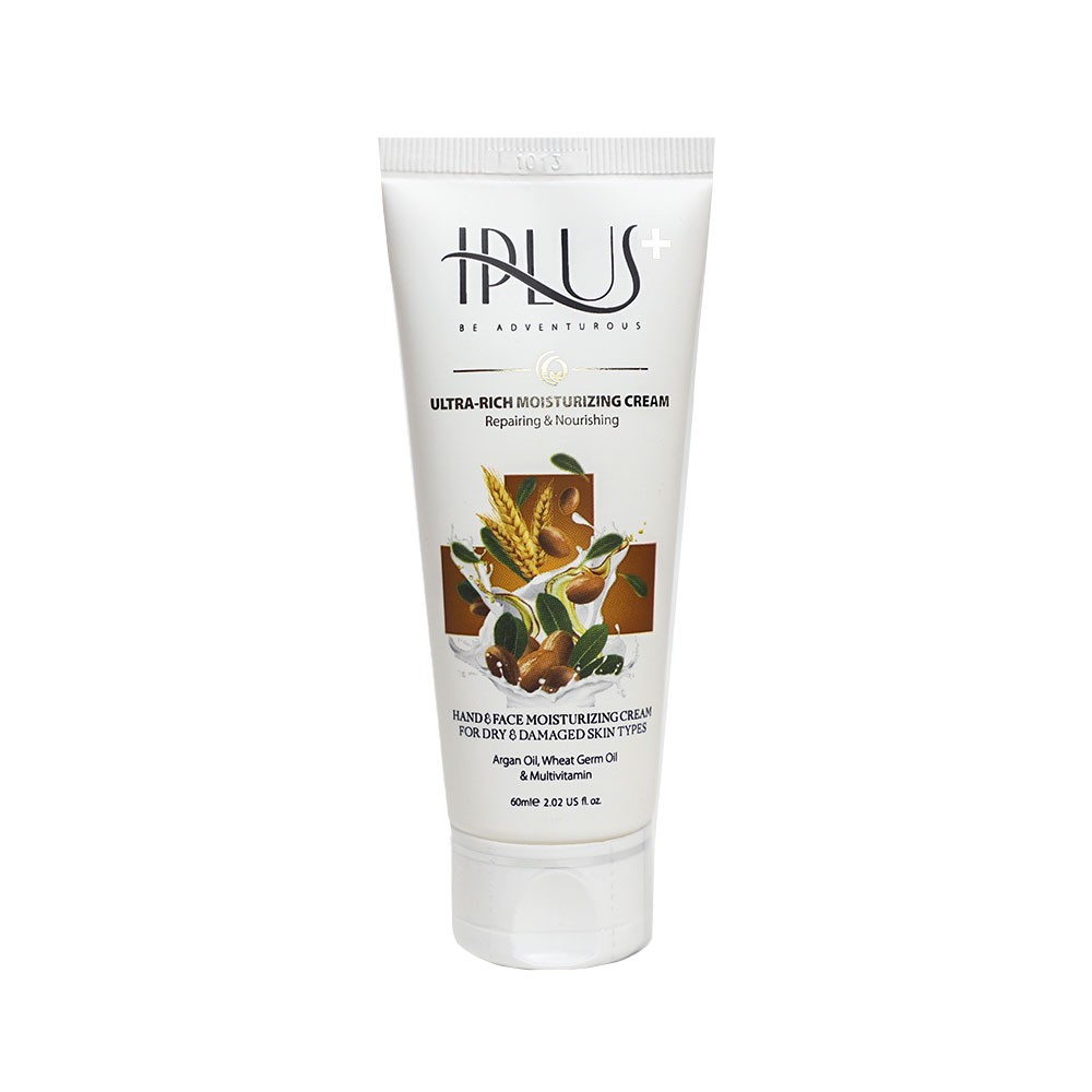 کرم مرطوب کننده روغن آرگان و جوانه گندم 60 میلی لیتر آی پلاس  Argan Oil And Wheat Germ Oil Moisturizing Cream Iplus