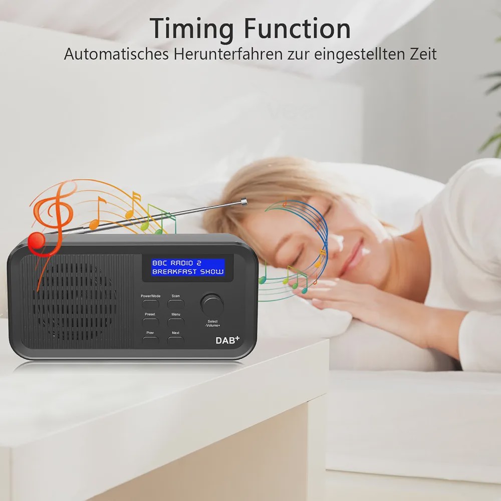 رادیو دیجیتال DAB و FM اسپیکر داخلی و باتری 2500mAh