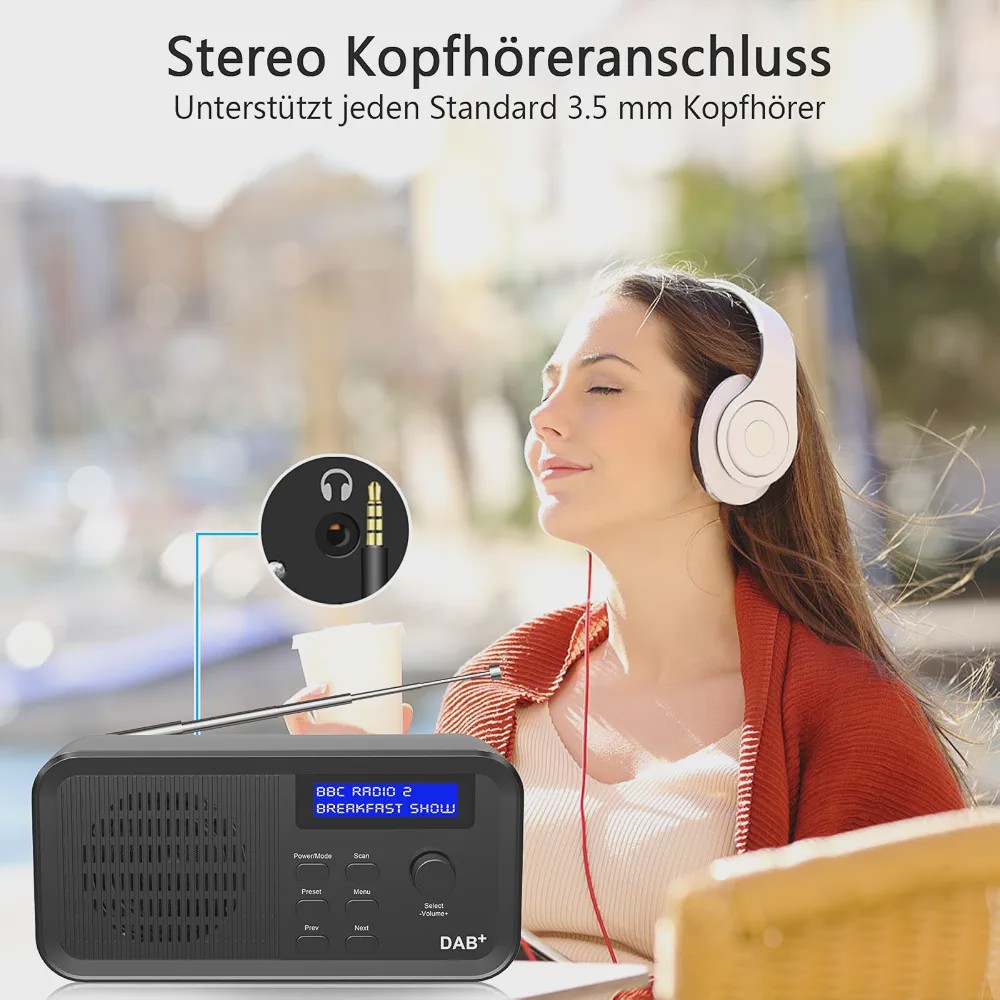رادیو دیجیتال DAB و FM اسپیکر داخلی و باتری 2500mAh