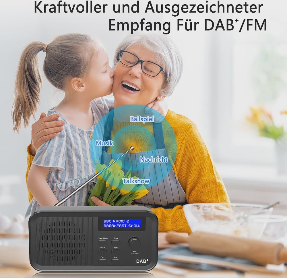 رادیو دیجیتال DAB و FM اسپیکر داخلی و باتری 2500mAh