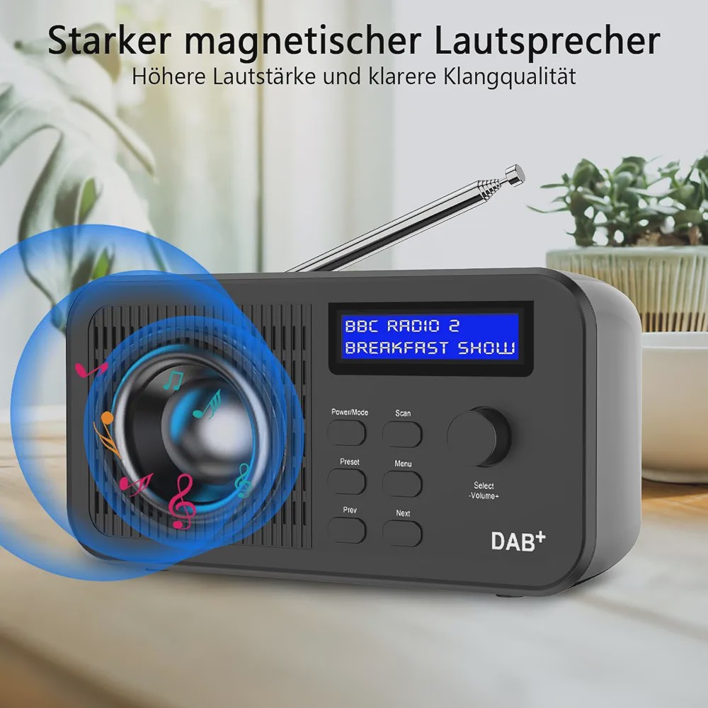رادیو دیجیتال DAB و FM اسپیکر داخلی و باتری 2500mAh