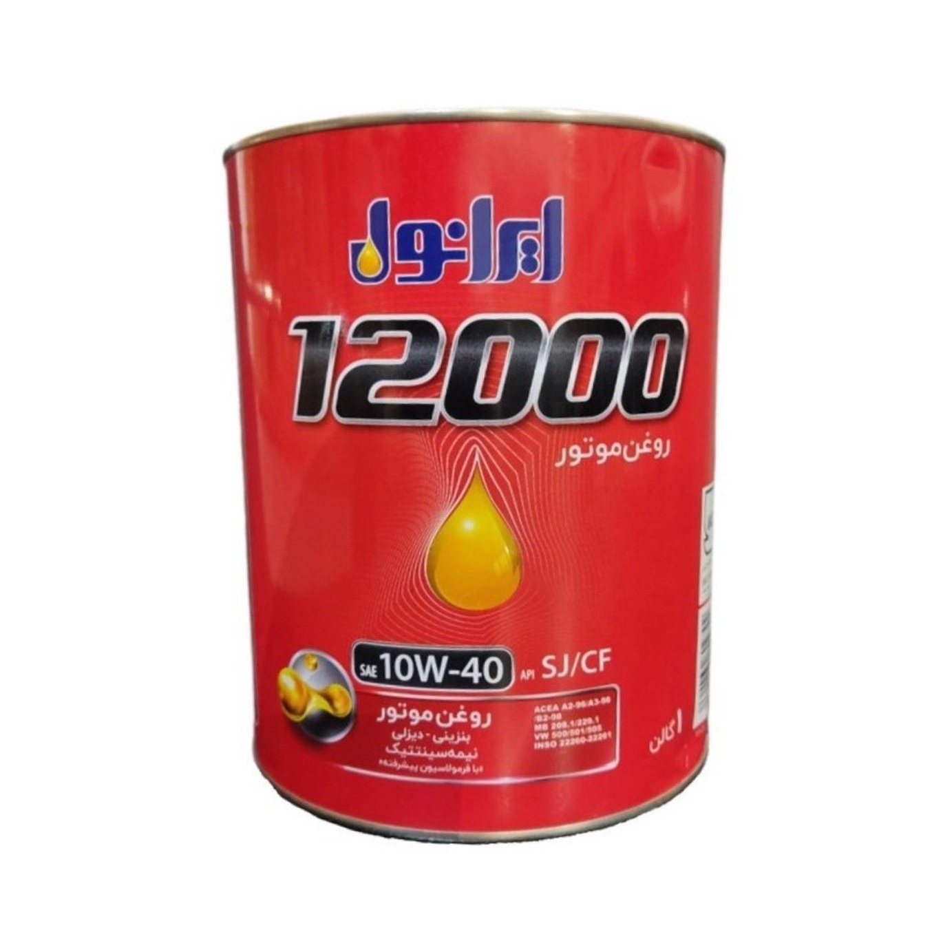 روغن موتور ایرانول مدل 12000 حجم 4 لیتر گرید 10W-40
