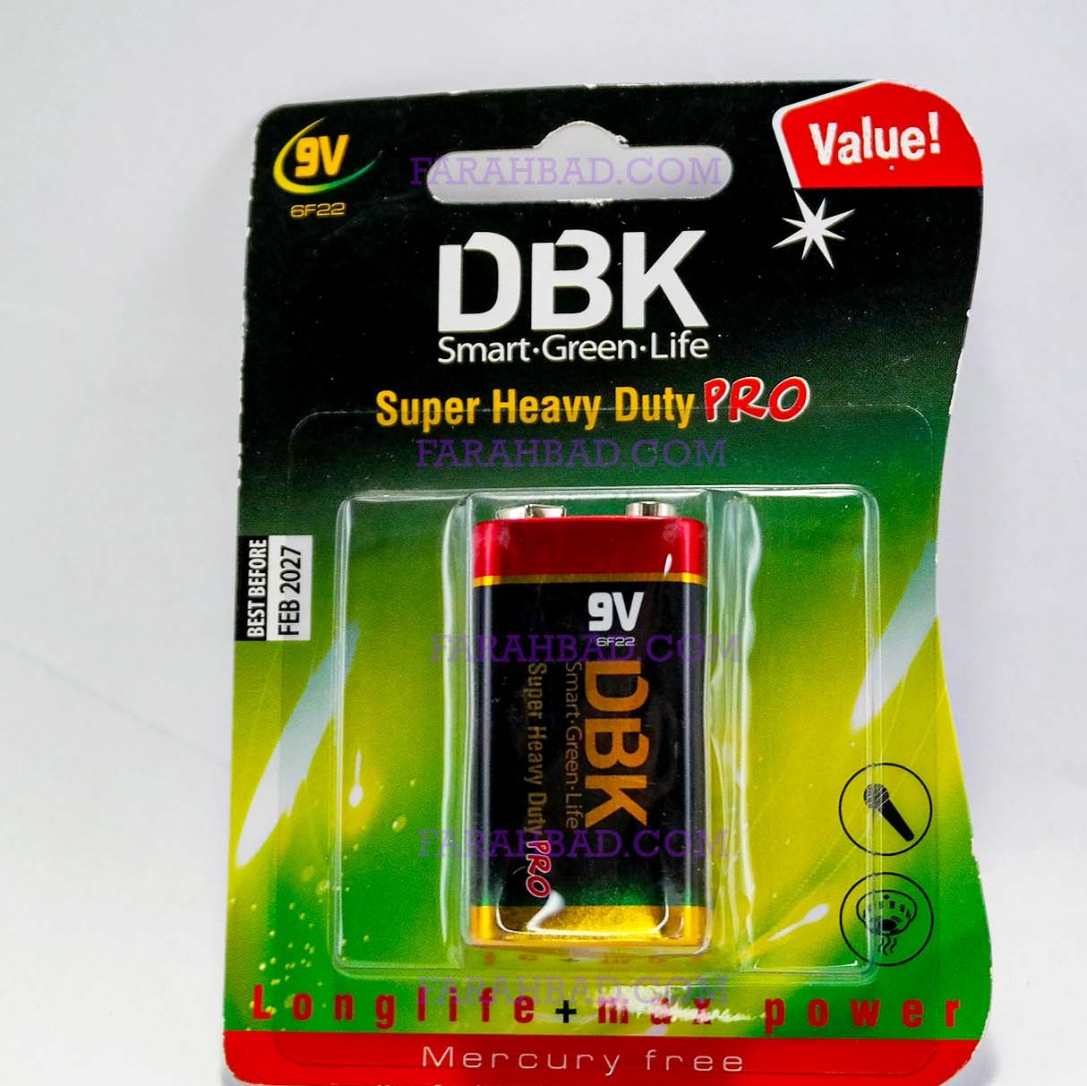 باتری کتابی DBK Super Heavy Duty Pro 9V