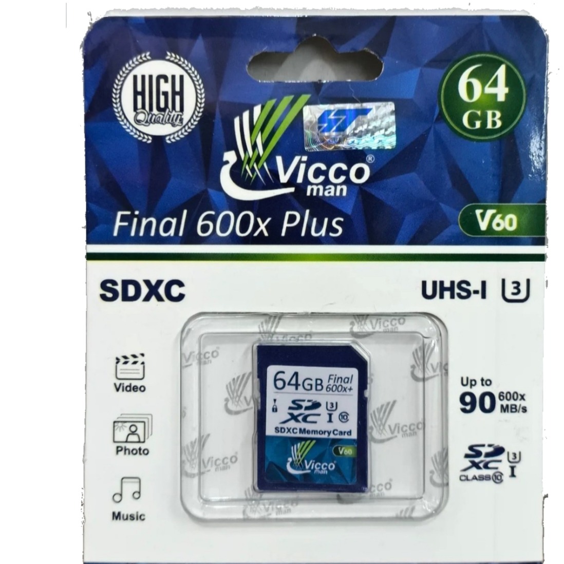 کارت حافظه ویکومن viccoman SDXC 64GB 90 MB/S 600X U3
