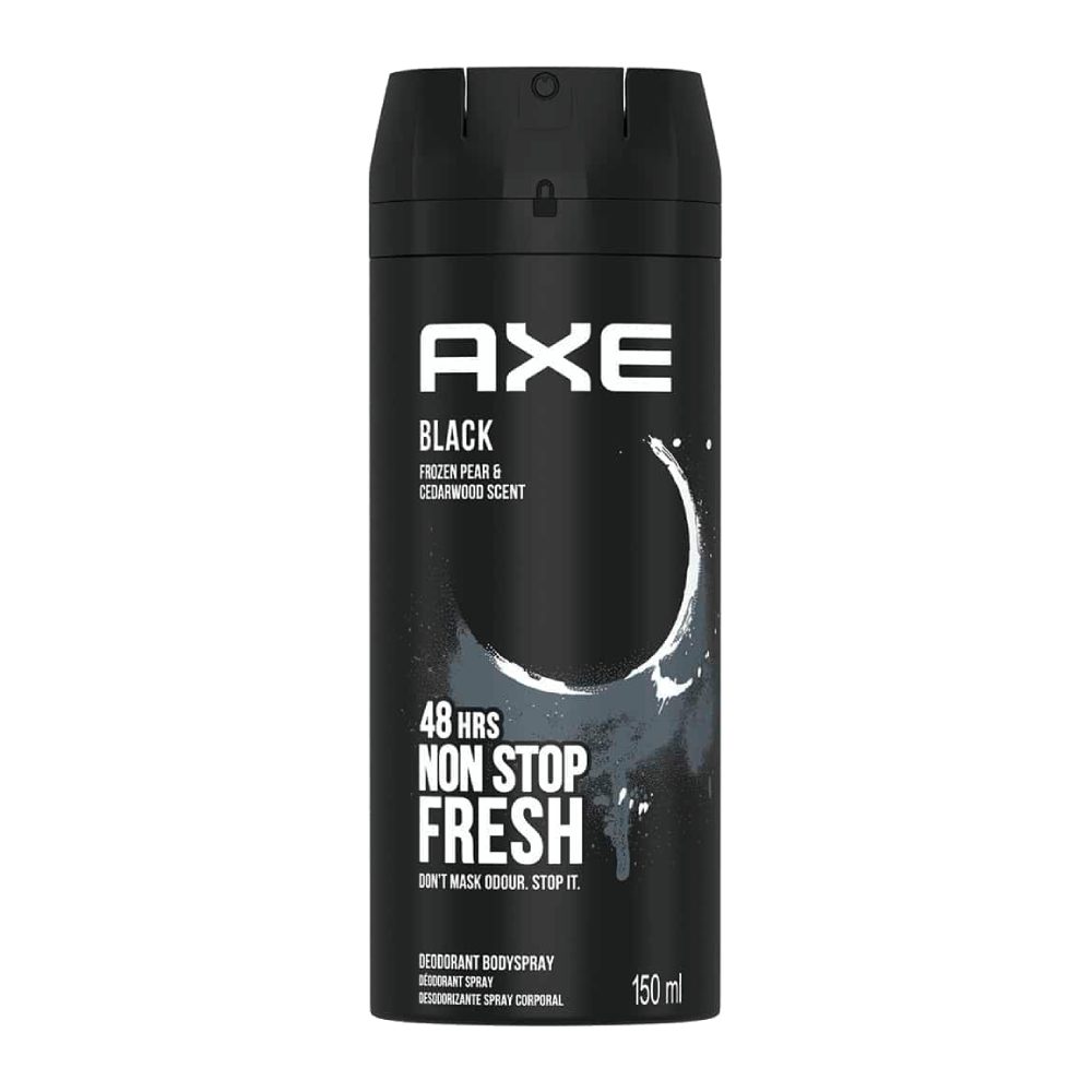 اسپری ضد تعریق مردانه اکس AXE Black رایحه گلابی و چوب سدر حجم 150 میل