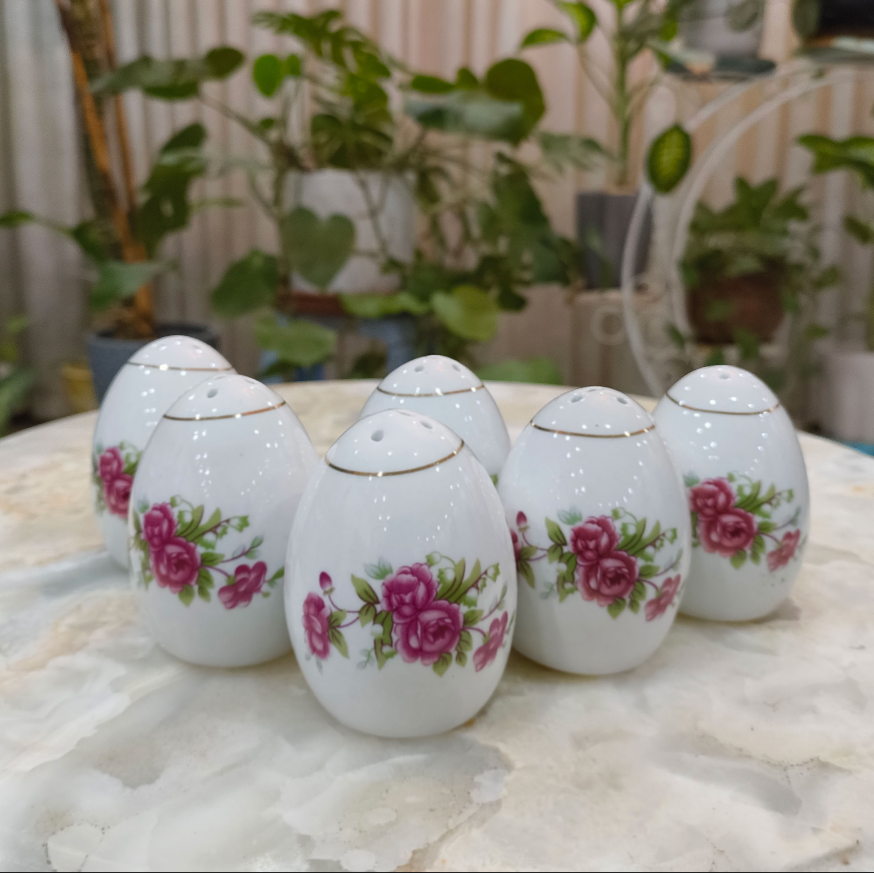 نمکدان گل سرخی مدل تخم مرغی