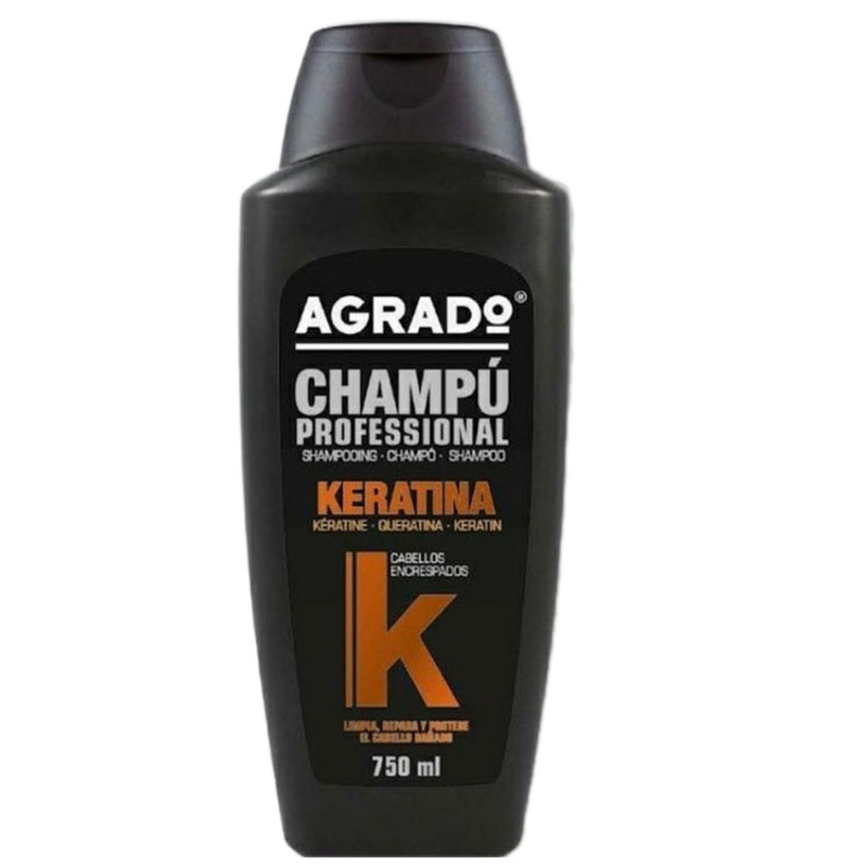 شامپو کراتینه مو آگرادو مدل KERATIN حجم 750 میلیلیتر، نرمکننده، تقویتکننده، ترمیمکننده، صافکننده، درخشانکننده، تثبیتک...