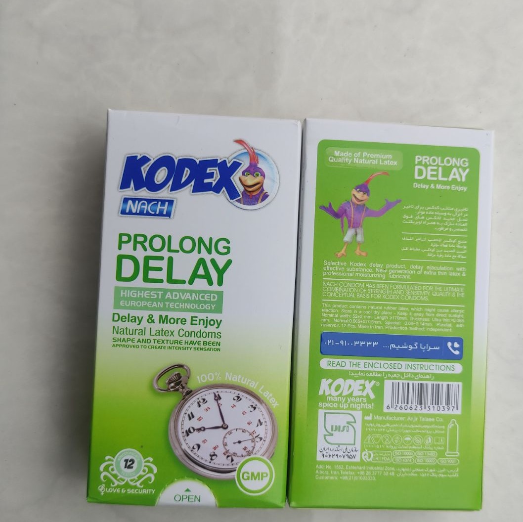 کاندوم تاخیری کدکس Kodex مدل Prolong Delay