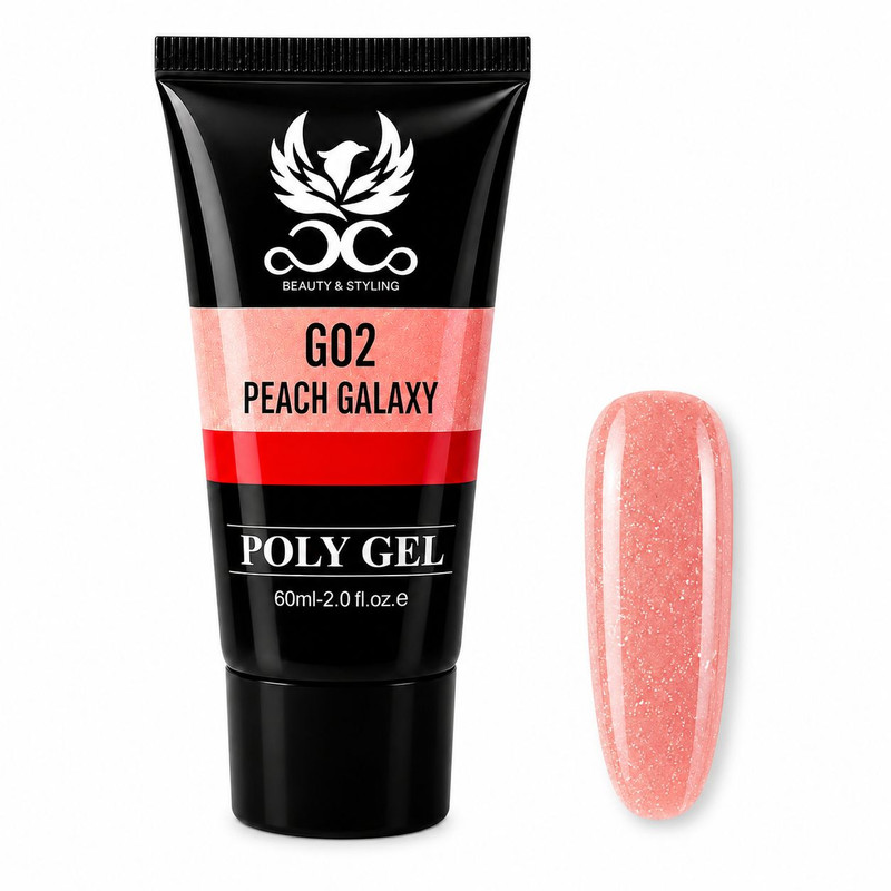 پلی ژل کاشت ناخن کوکو مدل G02 حجم 60 میلیلیتر رنگ هلویی شاین دار