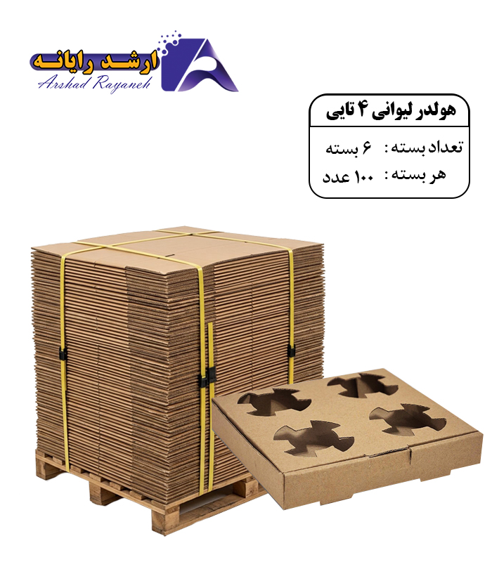 هولدر لیوان 4 تایی عمده (6 بسته 100 عددی)