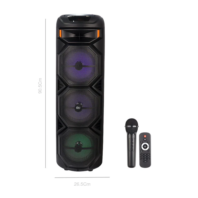 اسپیکر چمدانی بلوتوثی رم و فلش خور Sing-E ZQS8301 + میکروفون و ریموت کنترل