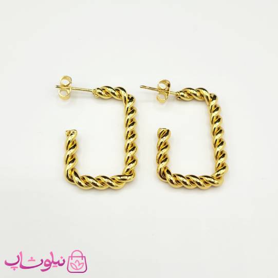 گوشواره زنانه طرحدار مدل مستطیل کد 991