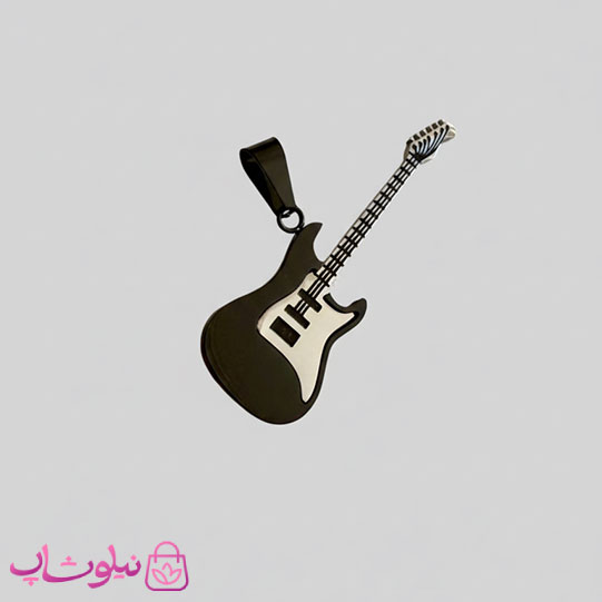 گردنبند گیتار مدل مشکی استیل کد 270