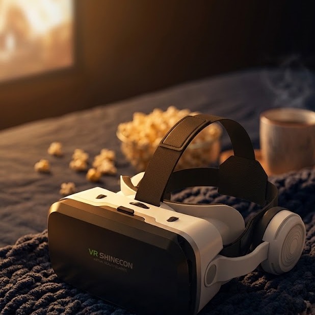 سینمای واقعیت مجازی VR Shinecon G04BS، تجربه فیلم دیدن با صفحه نمایش غولپیکر و هدفون بلوتوث استریو یکپارچه