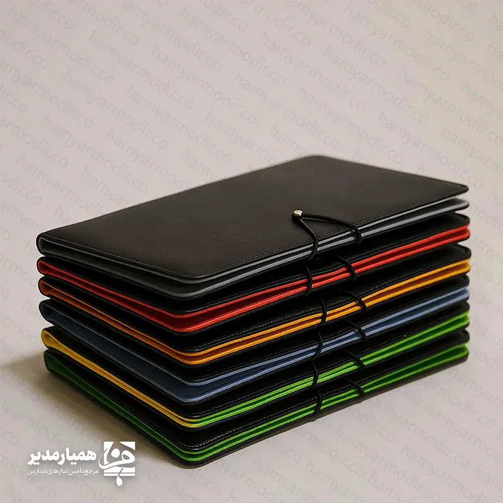 دفترچه کلاسوری چرمی A5 همیار مدیر