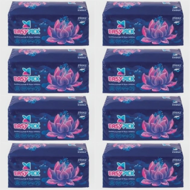 دستمال کاغذی اقتصادی ایزی پیک 250 برگ دو لایه 8عددی