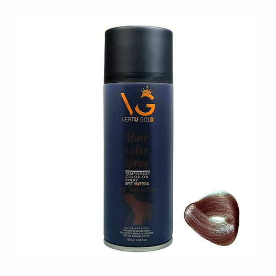 اسپری رنگ مو ورتوگلد قهوه ای تیره مدل 08 Dark brown حجم 150 میلی لیتر