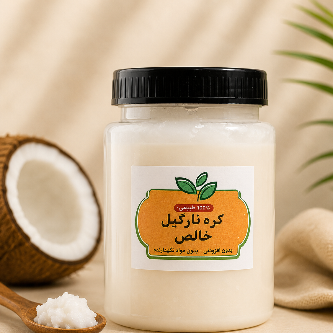 کره نارگیل خالص نیم کیلویی 100 درصد ارگانیک و بدون افزودنی مناسب کتوژنیک