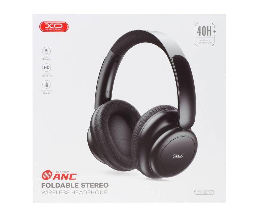 هدفون بی سیم XO مدل BE40 ANC - مشکی با گارانتی معتبر