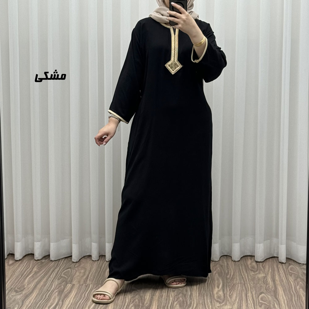 پیراهن نخی کفتان گلدوزی کد Q1787