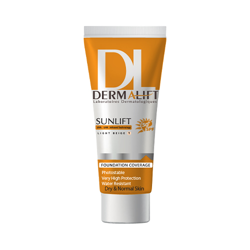 کرم ضد آفتاب درمالیفت سانلیفت خشک SPF 50+ Light Beige 1