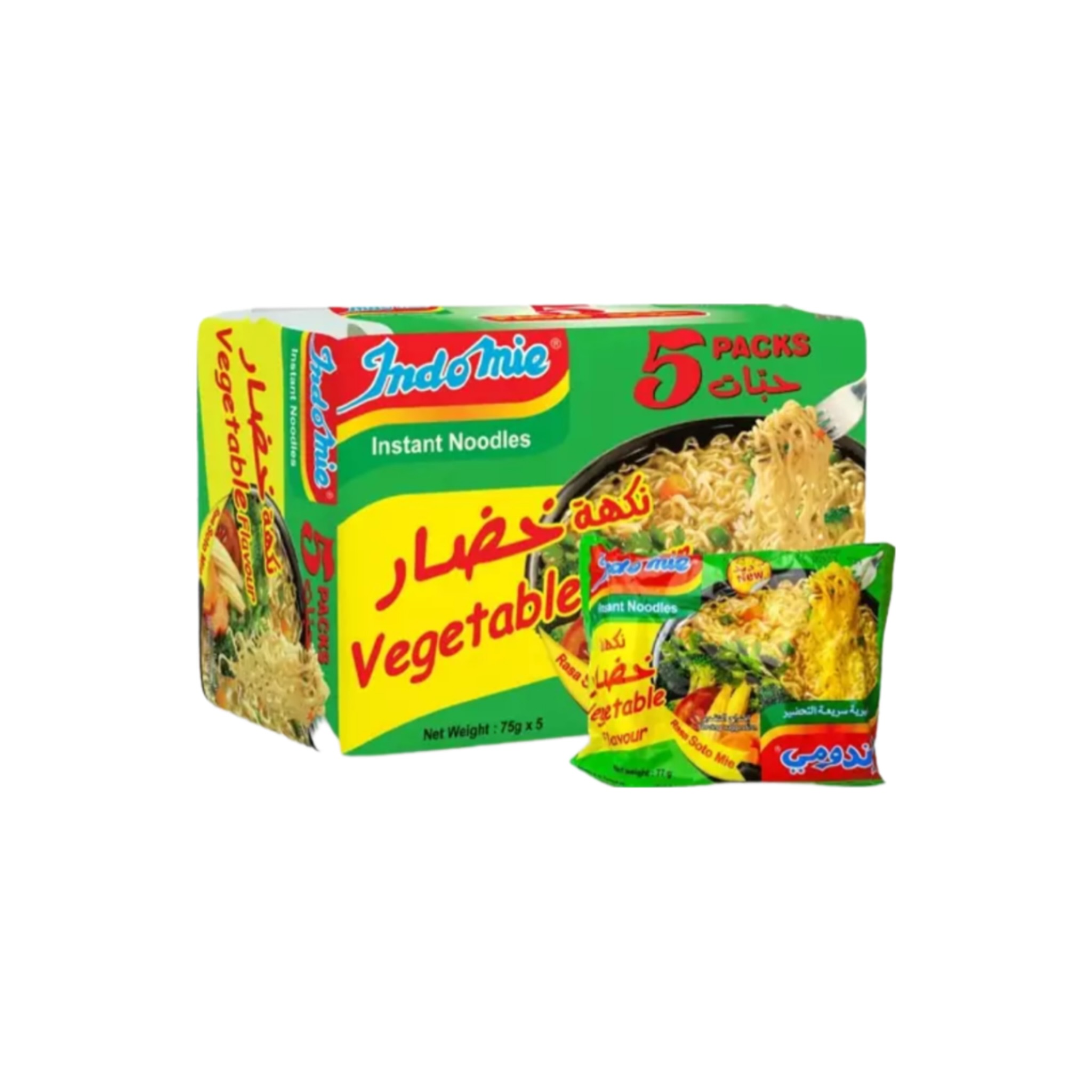 نودل اندومی عربستان Indomie بسته 5عددی طعم سبزیجات اورجینال وارداتی
