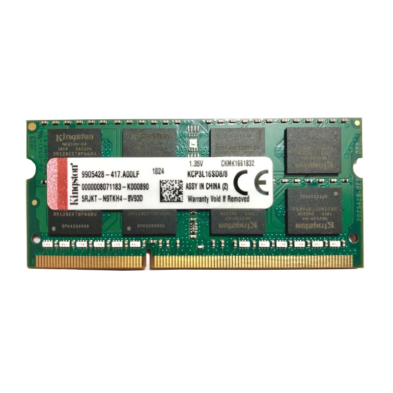 رم لپ تاپ DDR3L تک کاناله 12800 مگاهرتز CL18 کینگستون مدل PC3L 12800MZ ظرفیت 4 گیگابایت